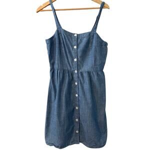 J. Crew Blue Button-Front Dress